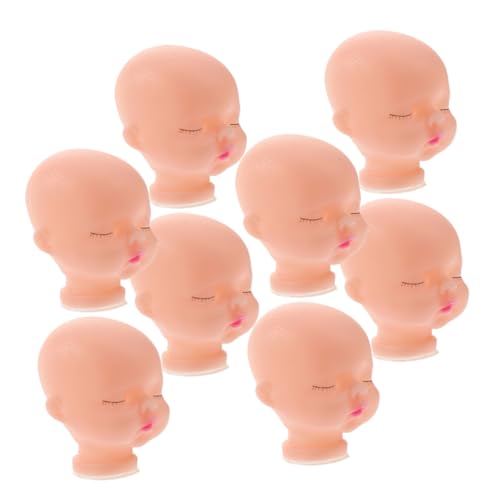 FRCOLOR 8 Stück Teiliges Weiche Vinyl Puppenköpfe zum Basteln DIY Schlüsselanhänger Zubehör Handbemalte Kleine Puppenköpfe für Plüschspielzeug Schlafbegleiter und Puppenreparatur von FRCOLOR