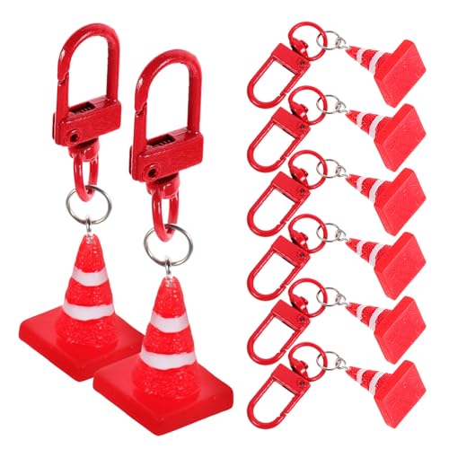 FRCOLOR 8Stücke Niedliche Verkehrskegel Schlüsselanhänger aus Harz Bunte Anhänger für Taschen Geburtstagsgeschenke und Partydeko Langlebig und Sicher für Verkehrsspiel von FRCOLOR