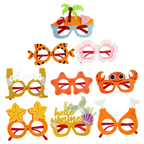 FRCOLOR 9 Stück Plastikgläser Dekorationen Strand tropisch Hawaiische lustige Brille Hawaii-Party-Requisite hawaiianische lustige Brille lustige hawaiianische brille Filzstoff von FRCOLOR
