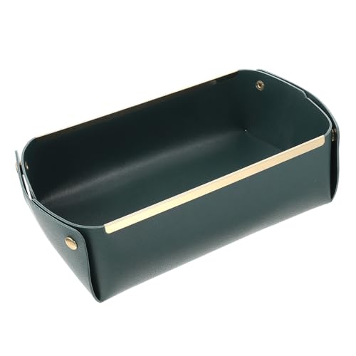 FRCOLOR Ablagefach aus Leder Organizer Tablett Schmuck Desktop-Ablagefach Schlüssel Halter Aufbewahrungsfach Schreibtischablage Kleinigkeiten Tablett Legierung Dark Green FRCOLOR Ablagefach aus Leder Organizer Tablett Schmuck Desktop-Ablagefach Schlüssel Halter Aufbewahrungsfach Schreibtischablage Kleinigkeiten Tablett Legierung Dark Green von FRCOLOR