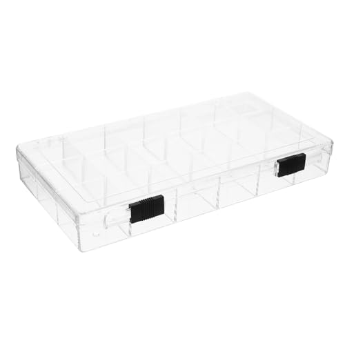 FRCOLOR Aufbewahrungsbox Kunststoff mit Fächern Transparente Sortierbox für Schmuck Perlen Kleinteile Praktische Organizer Box für Verschiedene Kleinteile Zubehör von FRCOLOR