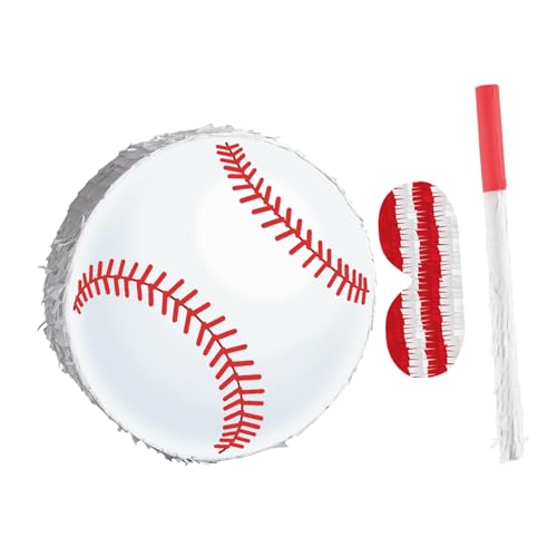 FRCOLOR Baseball Pinata Sportparty - Pinata Sportgeburtstagsspiele Sportbälle Fledermaus Gunst der Sportparty für Baseballparty Papier Weiß von FRCOLOR