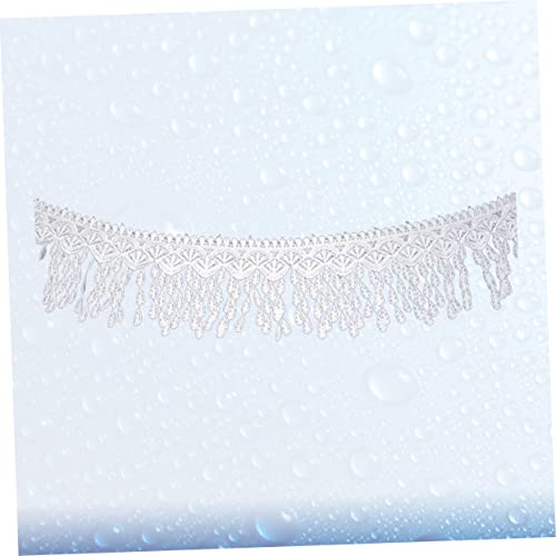 FRCOLOR Breiter Spitzenbesatz mit Quasten Yards Weiß für Diy Nähprojekte Hochzeitskleider und Modeaccessoires Stoffverzierung für Gestaltung von FRCOLOR
