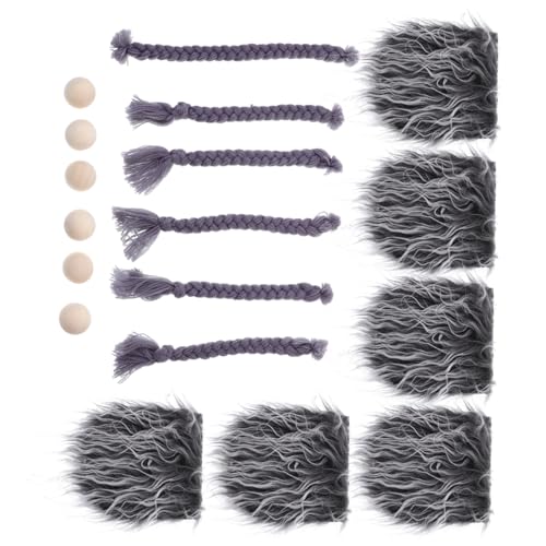 FRCOLOR DIY Gnom Bart Set mit Bärten Holzperlen Zöpfen für Weihnachtsdeko Bastelbedarf Puppenzubehör Sicheres Material Leicht Anwendbar Vielseitig für Hochzeit Geburtstag Valentinstag von FRCOLOR