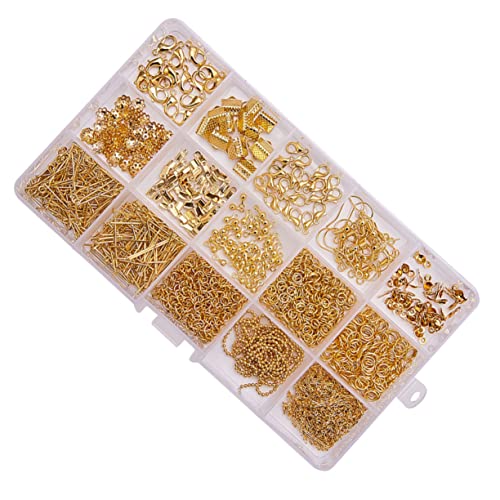 FRCOLOR DIY Ohrschmuck Zubehör Gold Handmade Ohrring Bastelmaterial mit Aufbewahrungsbox Langlebige Schmuckteile für Damen zum Ohrringe Selber Machen und Schmuck Selber Machen von FRCOLOR