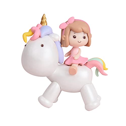 FRCOLOR Einhorn Mädchen Figur Tortendekoration Langlebig Details Cartoon Design Geburtstagskuchen Party Desktop Ornament Mädchen Tortendeko von FRCOLOR