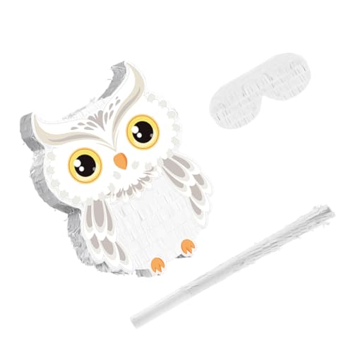 FRCOLOR Eulen Pinata Tier Design mit und Augenbinde für Kinderparty Spiel Einfache Befüllung mit Süßigkeiten für Halloween Geburtstag Dschungel und Tier Mottopartys von FRCOLOR