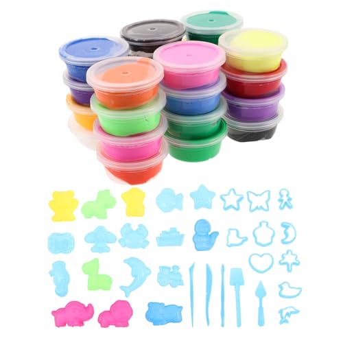 FRCOLOR Farben Air Dry Knete für Superleichte nicht Klebende Modelliermasse mit Werkzeugen und Formen Vielseitiges DIY Bastelset für Jungen und Mädchen Kreative Knetmasse von FRCOLOR