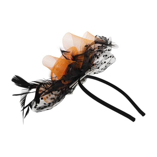 FRCOLOR Fascinator Haarclip mit Federn und Netzstoff Abnehmbar Eleganter Kopfschmuck für Braut Damen Haarband für Tea Party Hochzeit Festliche Anlässe Schwarz Orange FRCOLOR Fascinator Haarclip mit Federn und Netzstoff Abnehmbar Eleganter Kopfschmuck für Braut Damen Haarband für Tea Party Hochzeit Festliche Anlässe Schwarz Orange von FRCOLOR