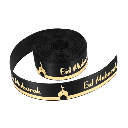 FRCOLOR Fite Decorative Ribbon Islamische Partydekorationen Eid Mubarak-bänder Bedrucktes Band Zum Verpacken Von Geschenken Bedrucktes Band Zum Basteln Geschenkband Polyester Black FRCOLOR Fite Decorative Ribbon Islamische Partydekorationen Eid Mubarak-bänder Bedrucktes Band Zum Verpacken Von Geschenken Bedrucktes Band Zum Basteln Geschenkband Polyester Black von FRCOLOR