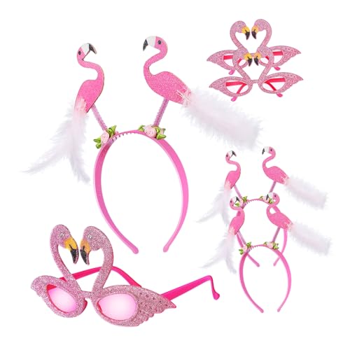 FRCOLOR Flamingo Party Teilig mit Lustigen Brillen und Flexiblen Haarbändern Verspieltes Flamingo Design Bequeme Damen Accessoires für Geburtstags und Sommerfeiern von FRCOLOR