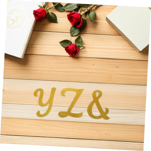 FRCOLOR Glitzer Alphabet Buchstaben Banner Goldene Geburtstagsdeko Zahlen Leicht Aufhängbar für Hochzeit Party Tischdekoration von FRCOLOR