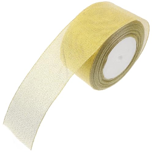 FRCOLOR Glitzerndes Geschenkband Gold Hochwertiges Schleifenband für Hochzeiten Partys und Diy Deko Projekte Vielseitig Einsetzbar und Langlebig von FRCOLOR