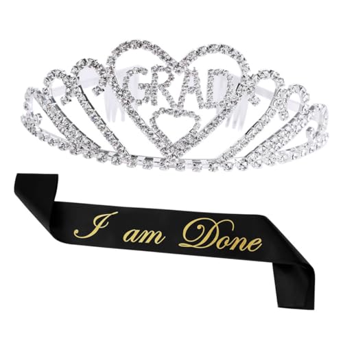 FRCOLOR Graduation Party Krone und Etiquette Gürtel für Mädchen Funkelnde Strass Krone und Schwarzer Schultergurt Elegantes Teiliges Outfit für Abschlussfeier und Festliche Anlässe FRCOLOR Graduation Party Krone und Etiquette Gürtel für Mädchen Funkelnde Strass Krone und Schwarzer Schultergurt Elegantes Teiliges Outfit für Abschlussfeier und Festliche Anlässe von FRCOLOR
