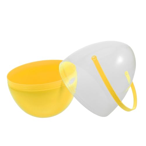 FRCOLOR Handgefertigtes mit Griff Transparentes Nachfüllbares Dekoei für Ostereiersuche Bunte Osternest Überraschungen für Partys von FRCOLOR