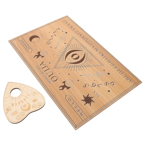 FRCOLOR Holz Pendelbrett Divinationsbrett Wicca Ritual Werkzeug Holztafel mit Kunstvoller Gravur für Wahrsagerei und Wohnkultur Geeignet für Spirituelle Zeremonien und Dekoration von FRCOLOR
