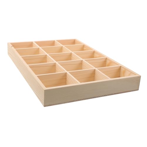 FRCOLOR Holz Schmuck Organizer für Schubladen Unbehandelte Holzschatulle mit Fächern Vielseitige Aufbewahrung für Ohrringe Ringe Armbänder und Elegant und Tragbar für Zuhause und Reisen von FRCOLOR