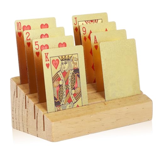 FRCOLOR Holzspielkartenhalter mit Schräger Slot Konstruktion Stabiler Kartenständer für Kartenspiele Rutschfester Tischkartenhalter für Senioren FRCOLOR Holzspielkartenhalter mit Schräger Slot Konstruktion Stabiler Kartenständer für Kartenspiele Rutschfester Tischkartenhalter für Senioren von FRCOLOR