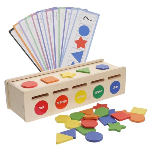 FRCOLOR Holzspielzeug Farb Formen sortierbox Lernspielzeug für Kleinkinder Montessori Sensorisches Hand Auge koordination frei Sicher Langlebig von FRCOLOR