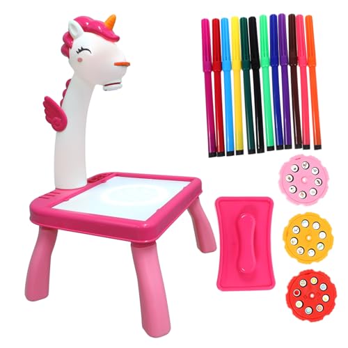 FRCOLOR Kleinkind Zeichentisch mit Projektor Malprojektionsspielzeug für Kinder Interaktives Zeichentablett Fördert Kreativität Einfach zu Bedienen für Jungen und Mädchen FRCOLOR Kleinkind Zeichentisch mit Projektor Malprojektionsspielzeug für Kinder Interaktives Zeichentablett Fördert Kreativität Einfach zu Bedienen für Jungen und Mädchen von FRCOLOR