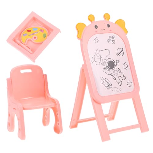 FRCOLOR Miniatur Puppenhaus Möbel Set mit Mini Staffelei Hocker und Malpalette Liebevoll Gestaltetes Zubehör für Mädchen Leicht und Vielseitig für Kreatives Rollenspiel von FRCOLOR