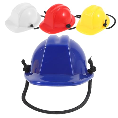 FRCOLOR Miniatur Sicherheitshelm für Haustiere 4 Stück Niedliche Puppenhüte Leichter Schutzhelm aus Kunststoff für Bartagamen und Kleine Tiere für Kreative Dekoration von FRCOLOR