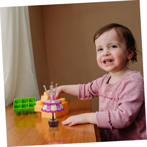 FRCOLOR Musikdrehbarer Puppenständer mit Melodie Drehbares Puppenhalter Display für Puppenzubehör Stabiles Regal für Puppenhaus für Sammler und Kinderzimmerdekoration von FRCOLOR