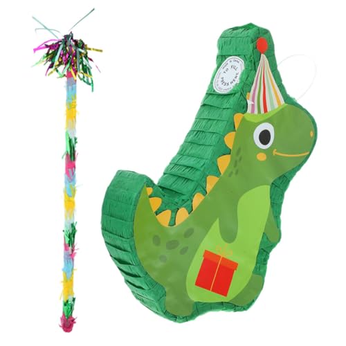 FRCOLOR Niedliche Dinosaurier Pinata Teiliges mit Candy Container und Schlagstab Kreative Partydekoration für Geburtstagsfeiern Bridal Shower und Festliche Anlässe zum Aufhängen und von FRCOLOR