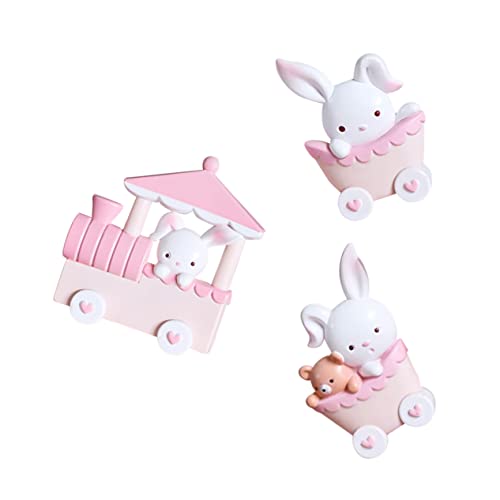 FRCOLOR Niedliches Bunny Zug Tortendeko Kunststoff Hasenfigur Ornament Vielseitige Tischdekoration für Kindergeburtstag Shower Hochzeit Osterfeier und Party Teilig von FRCOLOR