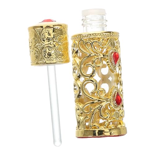 FRCOLOR Parfümflasche Essenzielle Öle Flasche parfümfläschchen Parfümspray Becherdeckel Gewürz-Parfüm-Flasche Soda ätherische öle Parfümöl-Reisebehälter stilvolle Reiseflasche Glas Golden von FRCOLOR