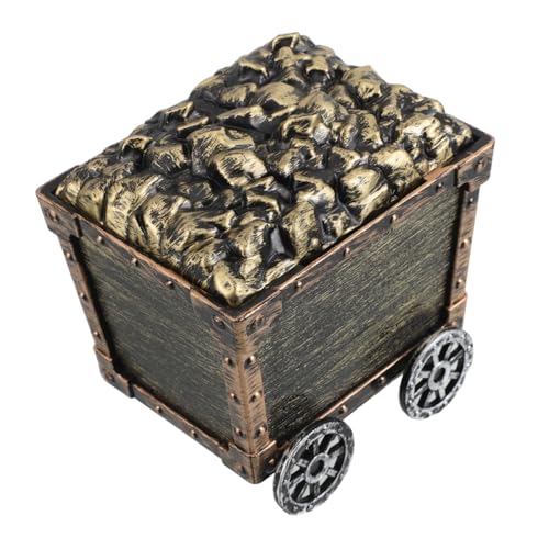 FRCOLOR Plastik Bergbauwagen mit Schatztruhe Detailreiche Bunte Schatzkiste Fördert Feinmotorik und Räumliches Denken Vielseitig für Festtagsdekoration und Kinderspiele von FRCOLOR