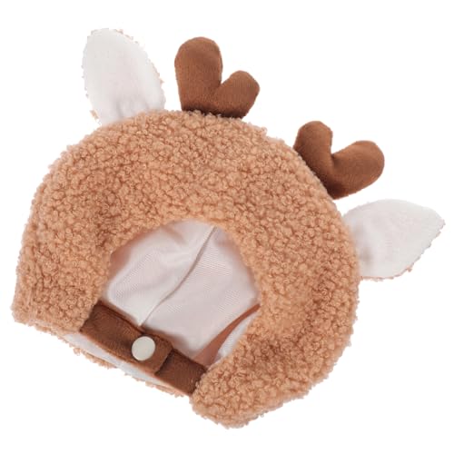 FRCOLOR Plüsch Puppenhut Mini Kuschelstoff Hut für DIY Handwerk Puppendeko Niedlicher Bastelhut für Puppen und Schneemänner Langlebig Leicht Kompakt Brauner Hirsch von FRCOLOR