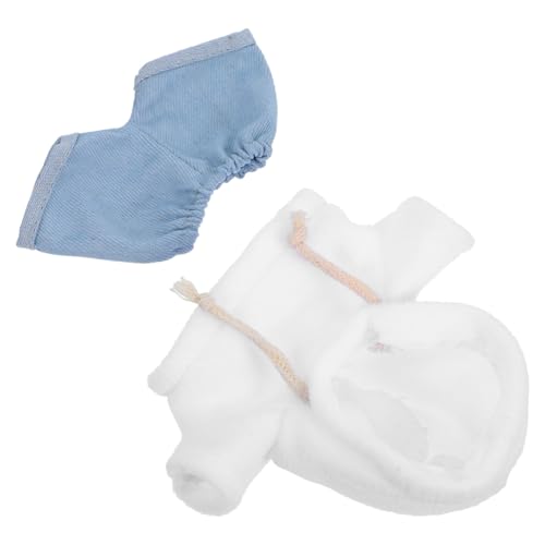 FRCOLOR Plüsch Puppenkleidungsset Plüsch Bären Hoodie und Hose Outfit für Puppen Weiche Hautfreundliche Kleidung für Kreatives und Ganzjährige Nutzung von FRCOLOR