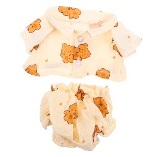 FRCOLOR Plüschbär Schlafanzug Set mit Austauschbaren Schlafanzügen Kawaii Kleidung für Kuscheltiere Niedliche Puppen Outfits Interaktives Spielzeugzubehör für Kreative von FRCOLOR