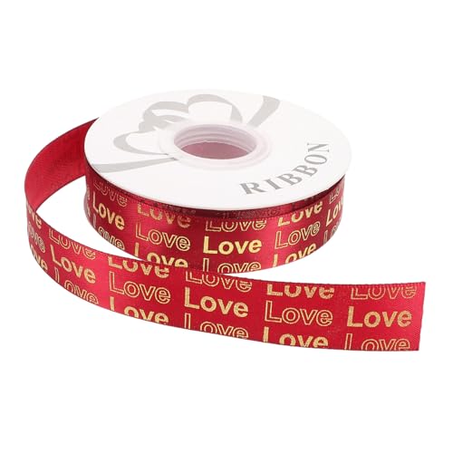 FRCOLOR Polyester Geschenkband mit Goldfolie Love Muster Tiefrot Vielseitig für Hochzeitsdekoration Valentinstag Blumensträuße DIY Basteln Wetterfestes Hochzeits und Kranzband FRCOLOR Polyester Geschenkband mit Goldfolie Love Muster Tiefrot Vielseitig für Hochzeitsdekoration Valentinstag Blumensträuße DIY Basteln Wetterfestes Hochzeits und Kranzband von FRCOLOR