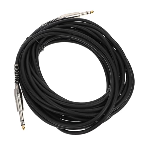 FRCOLOR Professionelles Audio Kabel für Gitarre Schwarzes Mikrofon Klinkenkabel mit Vergoldetem Stecker und Feder Langlebiges Instrumentenkabel für Stabile Signalübertragung von FRCOLOR
