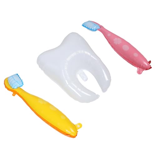 FRCOLOR Riesige Zahnballons und aufblasbares Zahnbürsten-Set für Partydekorationen Pädagogische Pflege Requisiten für Duschen, Zahnarztkliniken und Veranstaltungen, einfach aufzuhängen und von FRCOLOR
