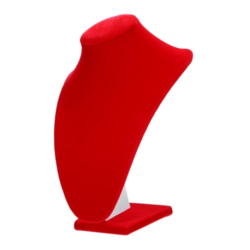 FRCOLOR Rotes Schmuckdisplay Form Halskettenständer Schmuckbüste Schmuckorganizer für Halsketten Anhänger und Choker Multifunktional für Zuhause und Geschäft von FRCOLOR