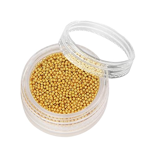 FRCOLOR Runde Nailart-miniperlen Goldener Charm Nagel Schmuck Für Nailkunst Und Diy Dekoration Mit Kunststoffbox Zum Sammeln Und Aufbewahren von FRCOLOR