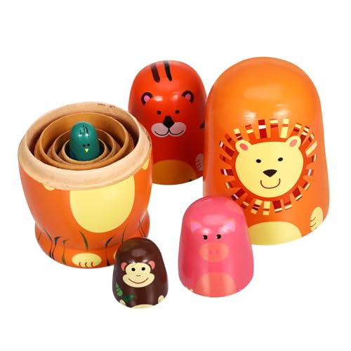 FRCOLOR Russische Nistpuppen aus Holz mit Tiermotiven Mehrschichtiges Design Sichere Robuste Holzfiguren Dekorativ und Spielerisch für Erwachsene Traditionelles Russisches Sammlerstück FRCOLOR Russische Nistpuppen aus Holz mit Tiermotiven Mehrschichtiges Design Sichere Robuste Holzfiguren Dekorativ und Spielerisch für Erwachsene Traditionelles Russisches Sammlerstück von FRCOLOR