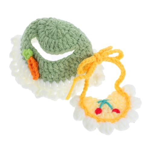 FRCOLOR Teiliges Puppenhut und Halstuch Gewebte Kopfbekleidung und Bib für Kuscheltier-kostüme Weiches Baumwollmaterial Stabile Verarbeitung Geeignet für Labubu Puppenkleidung und von FRCOLOR