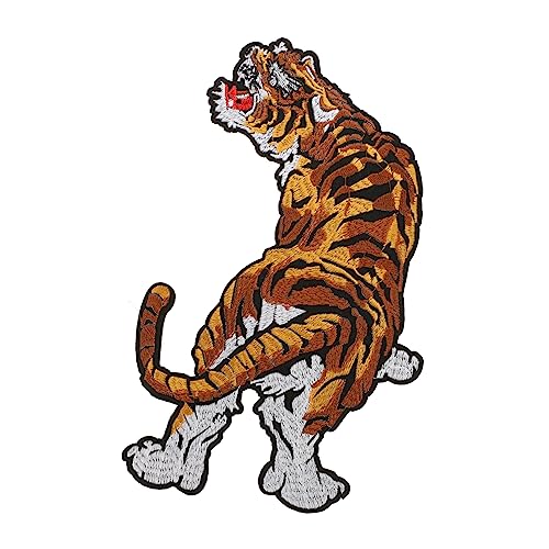 FRCOLOR Tiger Stickerei Aufnäher Patch Langlebig Bestickt Chinesisches Tierdesign zum Nähen Kleidung Rucksäcken und Baumwollstoffen Dekorativer DIY Applikationsflicken von FRCOLOR