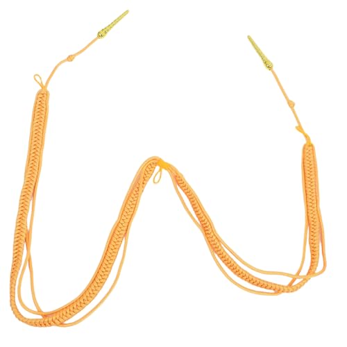 FRCOLOR Traditionelle Schulterkordel Aiguillette Gelb mit Kunststoffanhänger Geflochtene Uniform Schulterpasse für Bühne Zeremonien Kostümzubehör und Festliche Anlässe von FRCOLOR