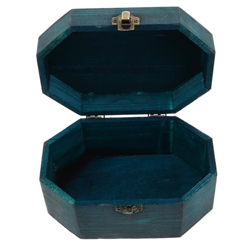 FRCOLOR Vintage Holz Schmuckschatulle mit Tragegriff Stabile Aufbewahrungsbox aus Massivem Holz Großes Fassungsvermögen Handgefertigte Retro Holzkiste für Ringe Ohrringe Ketten und von FRCOLOR