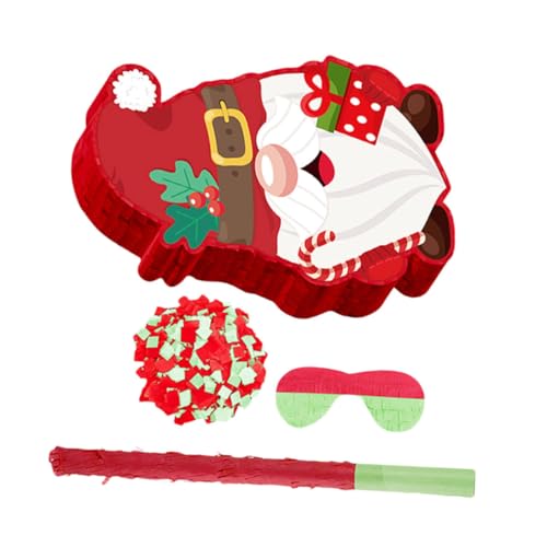 FRCOLOR Weihnachtliche Pinata Niedlichem Design und Augenbinde Papierbasierte Partydekoration zum Befüllen mit Süßigkeiten für Festliche Wohn und Veranstaltungsräume von FRCOLOR