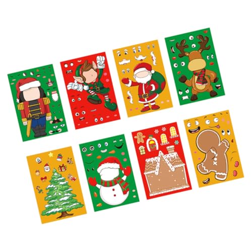FRCOLOR Weihnachtsaufkleber Selbstklebend Langlebig Weihnachtliche Dekoration für Fenster Türen Glatte Oberflächen DIY Weihnachtsdeko Sticker mit Festlichen Weihnachtsmann Motiven für von FRCOLOR