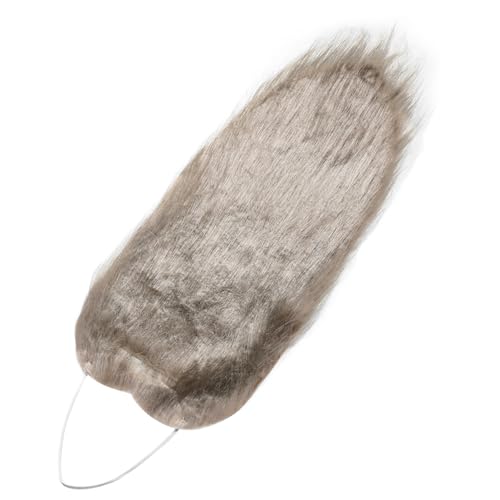 FRCOLOR falsche Schnurrbärte falsche Bärte Bart- und Schnurrbartkostüm falscher Schnurrbart Bart des Alten Mannes Halloween-Bart für Männer Bart gefälscht Plüschstoffe Dark Grey von FRCOLOR