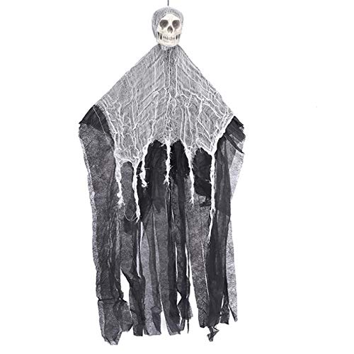 FREDY Halloween Dekorationen Skelett Halloween Halloween Dekor Requisiten Unheimlich Halloween HäNgender Geist mit Schädel Gesicht von FREDY