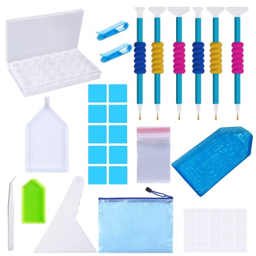 Diamond Painting Zubehör Set für DIY 5D Diamant Painting Craft Nail Art Stickerei Kreuz Stitch mit Stift Boxen Aufbewahrungsbox Werkzeug Kits, mit Stift, Pinzette, Taschen,Klebeton,Kunststoffschale Diamond Painting Zubehör Set für DIY 5D Diamant Painting Craft Nail Art Stickerei Kreuz Stitch mit Stift Boxen Aufbewahrungsbox Werkzeug Kits, mit Stift, Pinzette, Taschen,Klebeton,Kunststoffschale von FREE WOLF