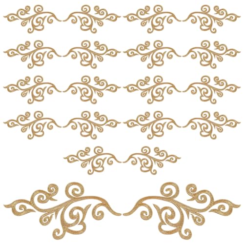FREEBLOSS 10 Paar Bestickte Flicken, Goldene Bestickte, Ausgefallene Barock Applikation, Bestickter Aufnäher Zum Aufbügeln, Aufnäher Für Kleidung, Bestickte Applikationen Für Heimwerkerarbeiten FREEBLOSS 10 Paar Bestickte Flicken, Goldene Bestickte, Ausgefallene Barock Applikation, Bestickter Aufnäher Zum Aufbügeln, Aufnäher Für Kleidung, Bestickte Applikationen Für Heimwerkerarbeiten von FREEBLOSS